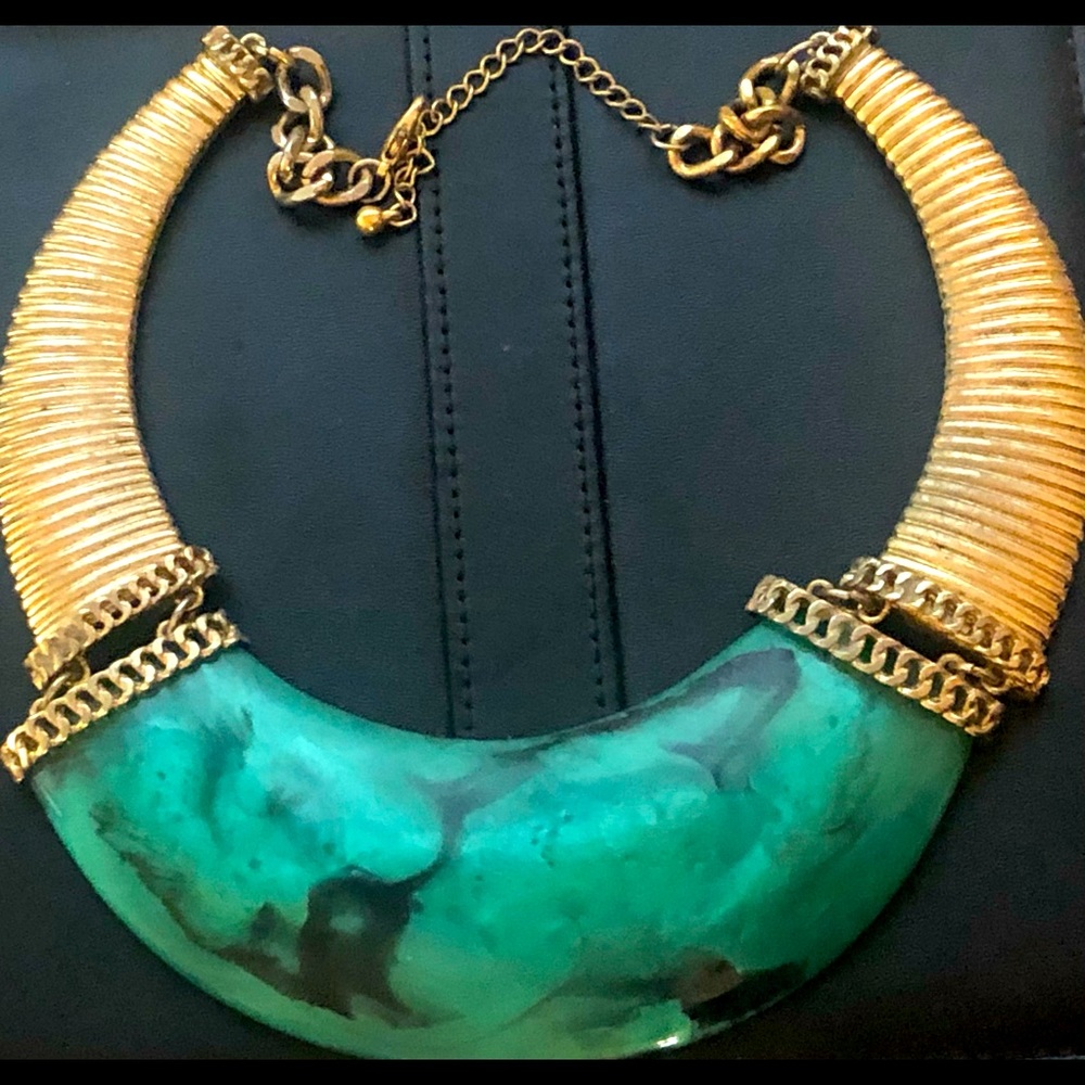 Golden Green Gemstone Necklace